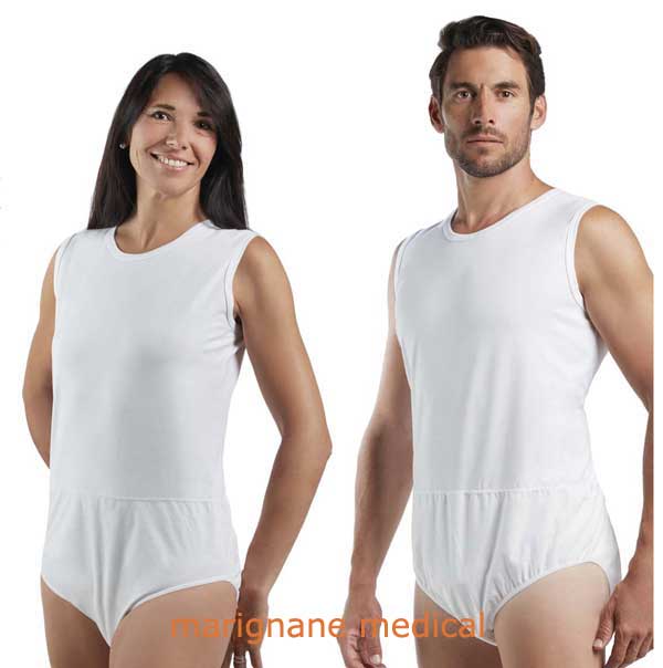 Body court adulte incontinence pour homme – Blanc - EMO CONFORT