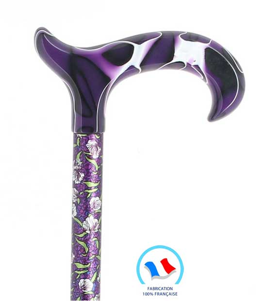 Canne de marche télescopique motif fleurs. Aide à la marche. Marignane