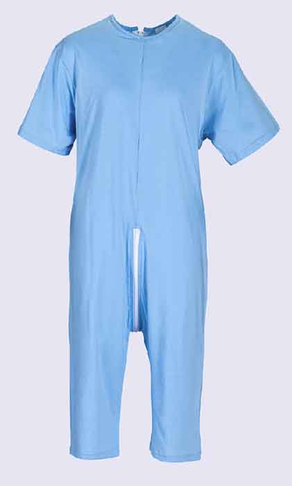 Pyjama Intégral Médical Unisexe – Grenouillère Adulte Dos Zip, 100% Coton, Pour Seniors Et Soins (Made In Italy)
