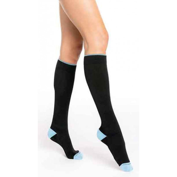 chaussettes-de-contention-styles-colors-femme-classe-2-noir-turquoise
